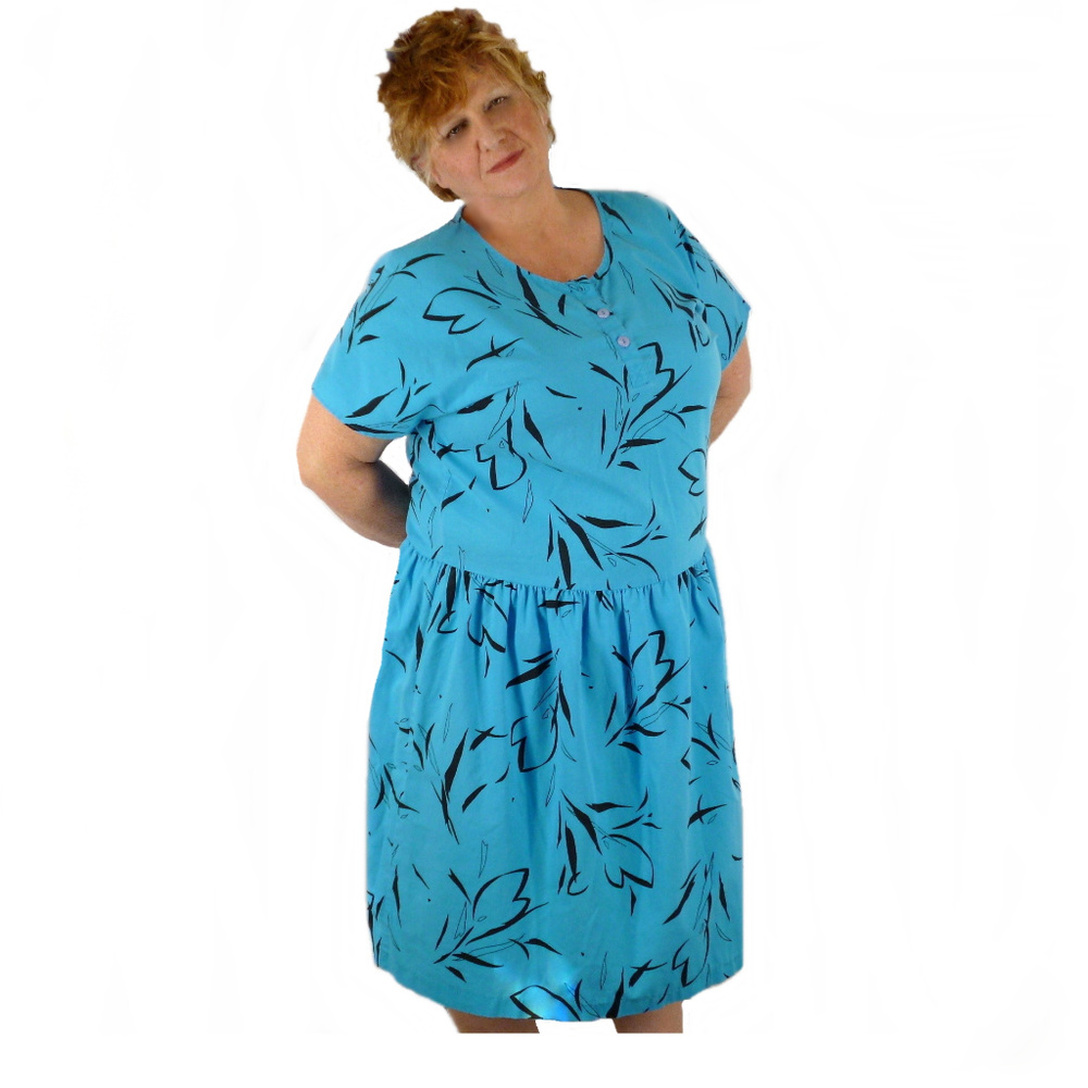 Plus Size - Vintage Sky Blue Dress, Womens 18-20
